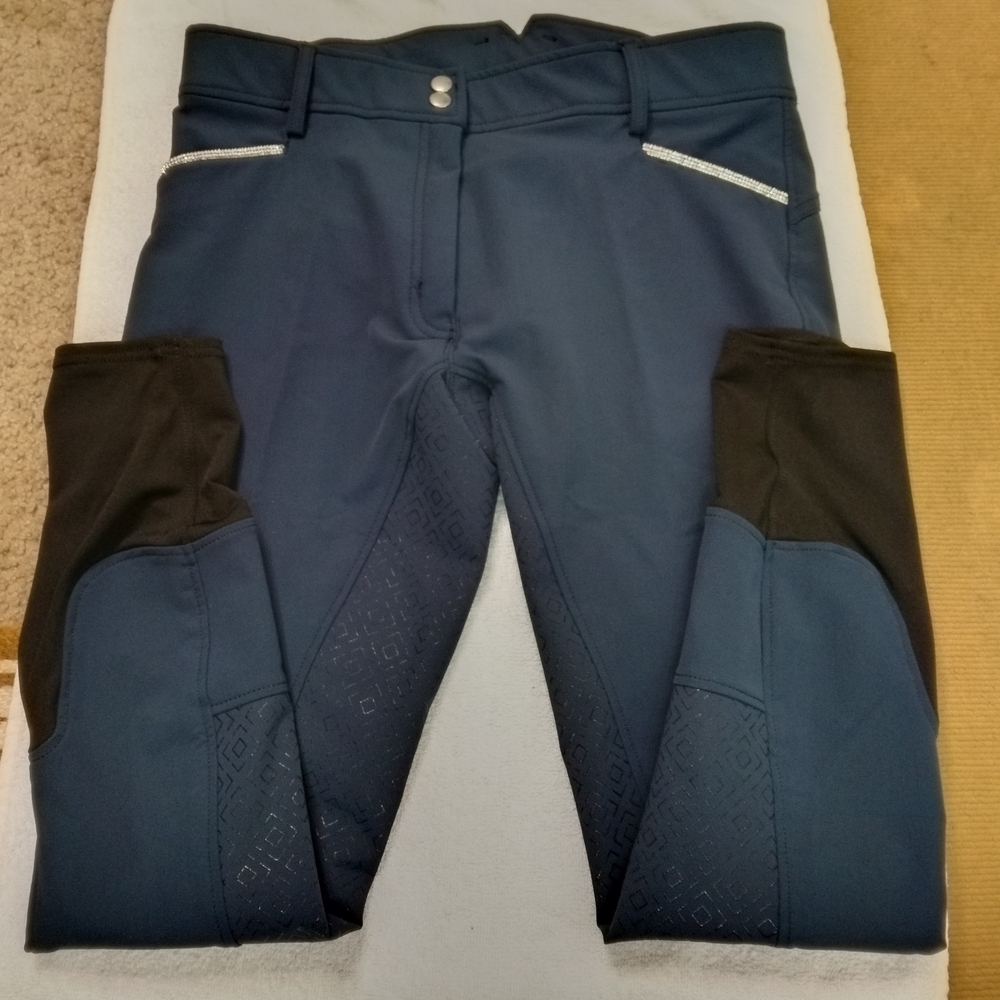 Stylish Blue and Black Riding Pants
